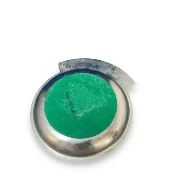 Vintage Metal Ashtray or Coaster, Bass Fishing pole Silver gold 4.5” wide Taiwan - Picture 4 of 5